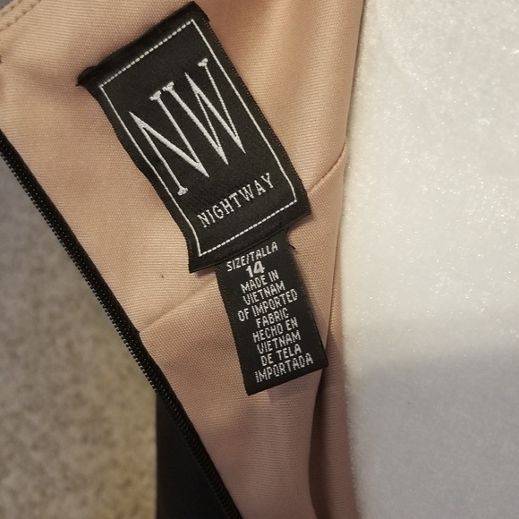 Nightway Formal Black and Nude Gown - Picture 6 of 8